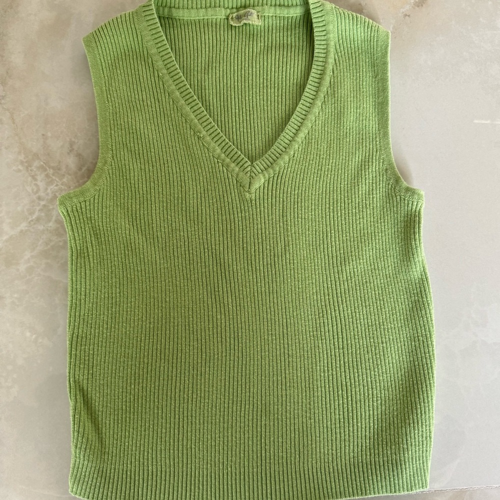 John Galt lime green sweater vest